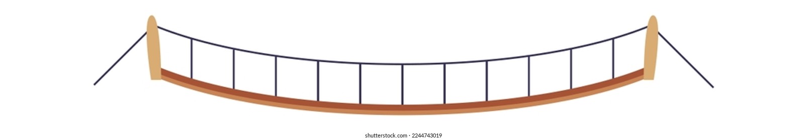 Metal construction flat icon Bridge Architecture element. Vector illustration