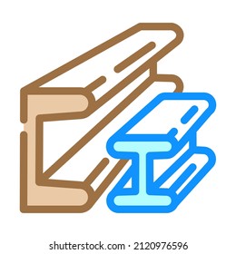 metal construction material color icon vector. metal construction material sign. isolated symbol illustration