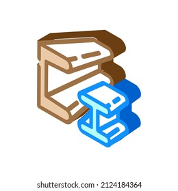 material de construcción de metal vector de icono isométrico. señal de material de construcción de metal. ilustración de símbolo aislado