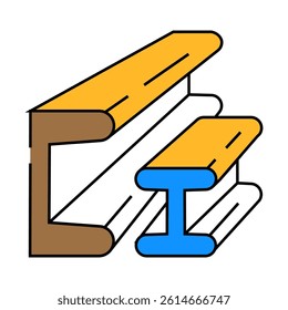 metal construction material line icon vector. metal construction material sign. isolated symbol illustration