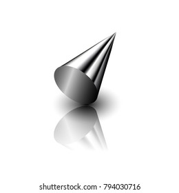 Metal conuse on mirror Vector illustration