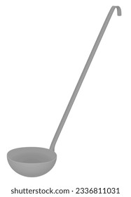 Metal cooking ladle. vector illustration