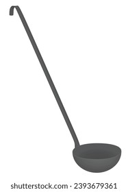 Metal cooking ladle. vector illustration