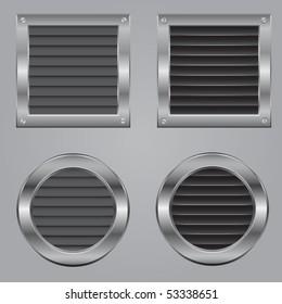 Metal cooling squares and circles fastened by bolts