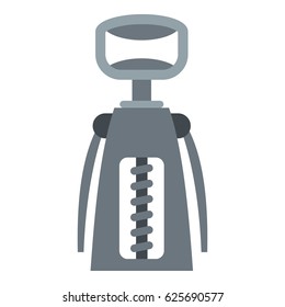 Metal corkscrew icon flat isolated on white background vector illustration