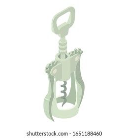 Metal corkscrew icon. Isometric of metal corkscrew vector icon for web design isolated on white background