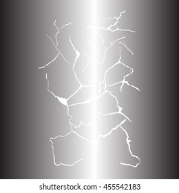 Metal crack. Vector illustration.