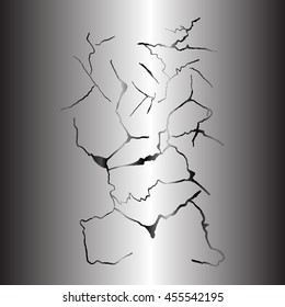 Metal crack. Vector illustration.