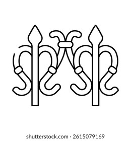 metal craft blacksmith line icon vector. metal craft blacksmith sign. isolated contour symbol black illustration