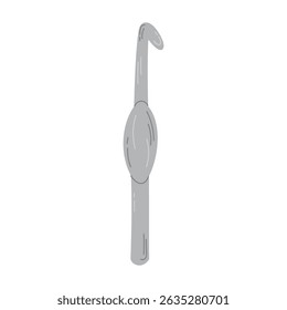 Metal crochet hook.Vector illustration. A tool for needlework
