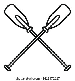 Metal crossed oars icon. Outline metal crossed oars vector icon for web design isolated on white background