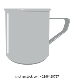 Metal cup vector cartoon illustration isolated on a white background.