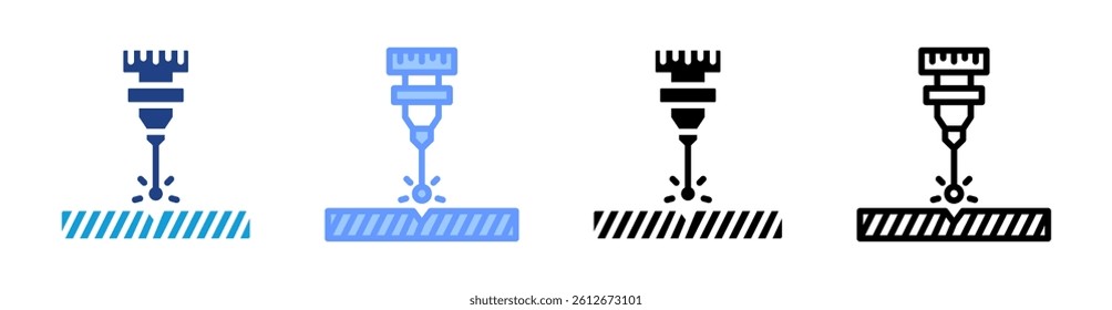 Metal Cutting icon set multiple style collection