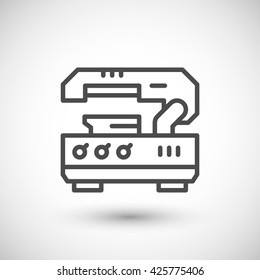 Metal cutting machine line icon