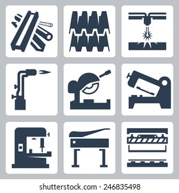 Metal Cutting And Metal Products Icon Set