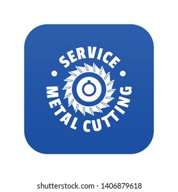 Metal cutting service icon blue vector isolated on white background