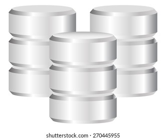 Metal Cylinder. Web hosting, Server, Mainframe Computer Concepts. Archive, Database, Hard Disk Drive, HDD Vector Icon