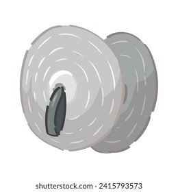 Metal cymbals on white background