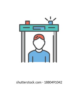 Metal detector color line icon. Electronic machine. Sign for web page, mobile app, button, logo. Editable stroke.