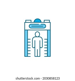 Metal detector color line icon. Electronic machine. Detects the presence of metal nearby. Pictogram for web page, mobile app, promo. UI UX GUI design element. Editable stroke.