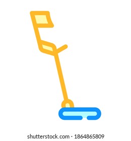 Farbsymbol des Metalldetektors, Vektorgrafik. Metalldetektor-Schild einzelne Symbolillustration