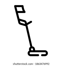 vector de icono de línea de dispositivo detector de metales. señal del dispositivo detector de metales. símbolo de contorno aislado ilustración negra