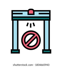 metal detector frame color icon vector. metal detector frame sign. isolated symbol illustration