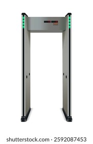 Metal detector frame on white background. Vector realistic illustration