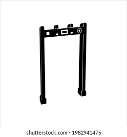 Icono de la puerta del detector de metales, Ilustración de arte del vector de la puerta del detector de metales