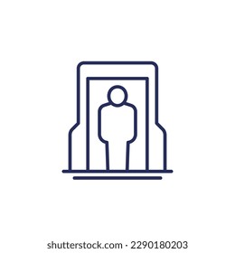 metal detector gate line icon, vector