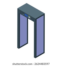 Varredura da porta do detector de metais para armas e contrabando, garantindo a segurança nos pontos de entrada