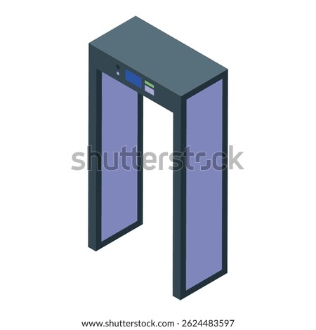 Metal detector gate scanning for weapons and contraband, ensuring safety at entry points