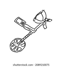 metal detector hand drawing vector sketch metal detector vector