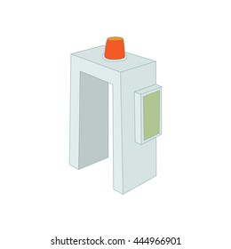 Metal detector icon in cartoon style on a white background