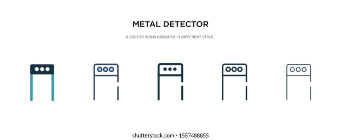 metal detector icon in different style vector illustration. two colored and black metal detector vector icons designed in filled, outline, line and stroke style can be used for web, mobile, ui