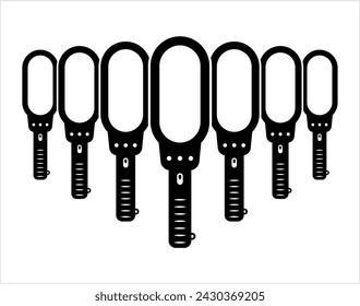 Metal Detector Icon, Hand Electronic Metal Detector Vector Art Illustration