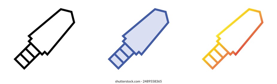 Icono de detector de metales. Diseño de estilo de relleno lineal, azul y degradado aislado sobre fondo blanco