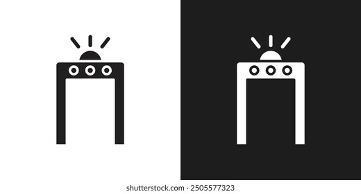 Metal detector icon logo set vector