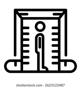 Metalldetektor-Symbol. Umriss Metalldetektor, Vektorsymbol für Webdesign, einzeln auf weißem Hintergrund