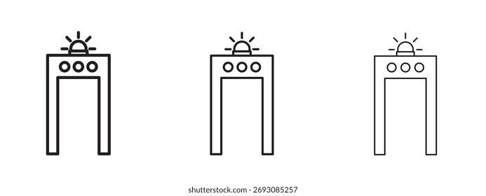 Metal detector icon symbol. Linear style sign for mobile concept