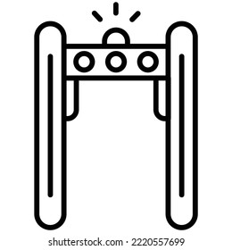 Imagen vectorial de icono del detector de metales. También se puede usar para aplicaciones web, aplicaciones móviles y medios impresos.