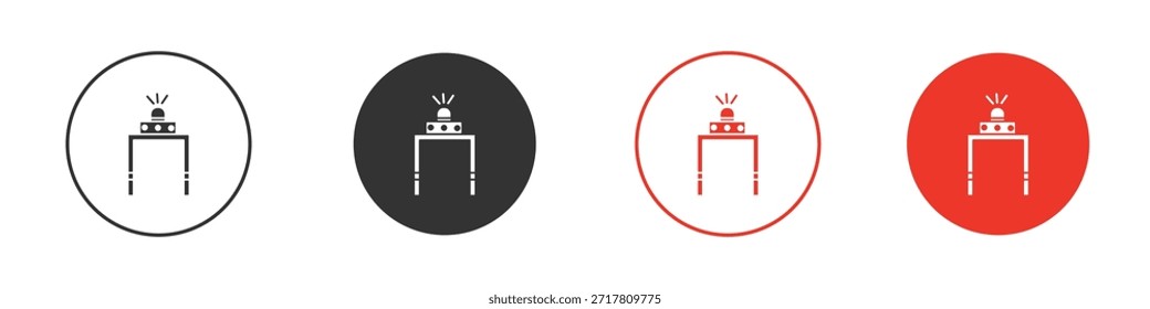 Iconos del detector de metales simple silueta plana Ilustración vectorial