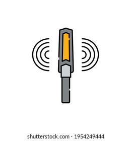 Metal detector сolor line icon. Pictogram for web page, mobile app, promo. UI UX GUI design element. Editable stroke.