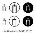 Metal detector line icon set. airport body scanner vector icon. mall gate security check machine icon suitable for apps and websites UI designs.