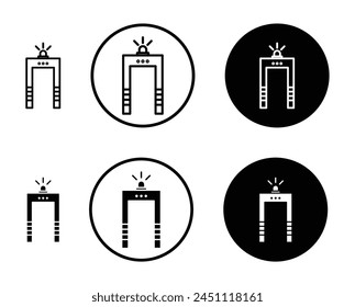 Metal detector line icon set. airport body scanner vector icon. mall gate security check machine icon suitable for apps and websites UI designs.