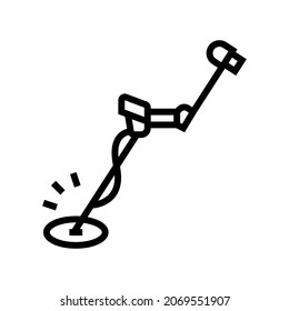 metal detector line icon vector. metal detector sign. isolated contour symbol black illustration