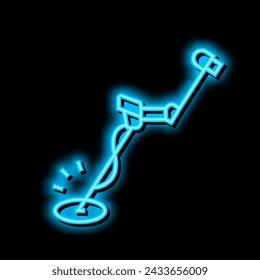 metal detector neon light sign vector. metal detector illustration