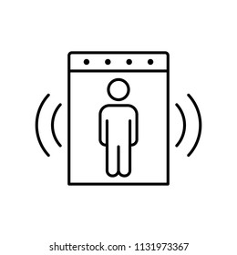 metal detector; scanner border; line black icon on white background