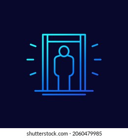 metal detector scanner, gate line icon