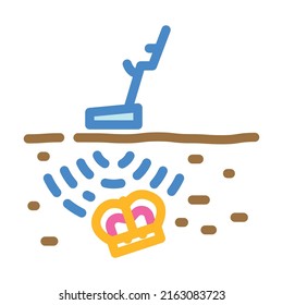 metal detector search color icon vector. metal detector search sign. isolated symbol illustration